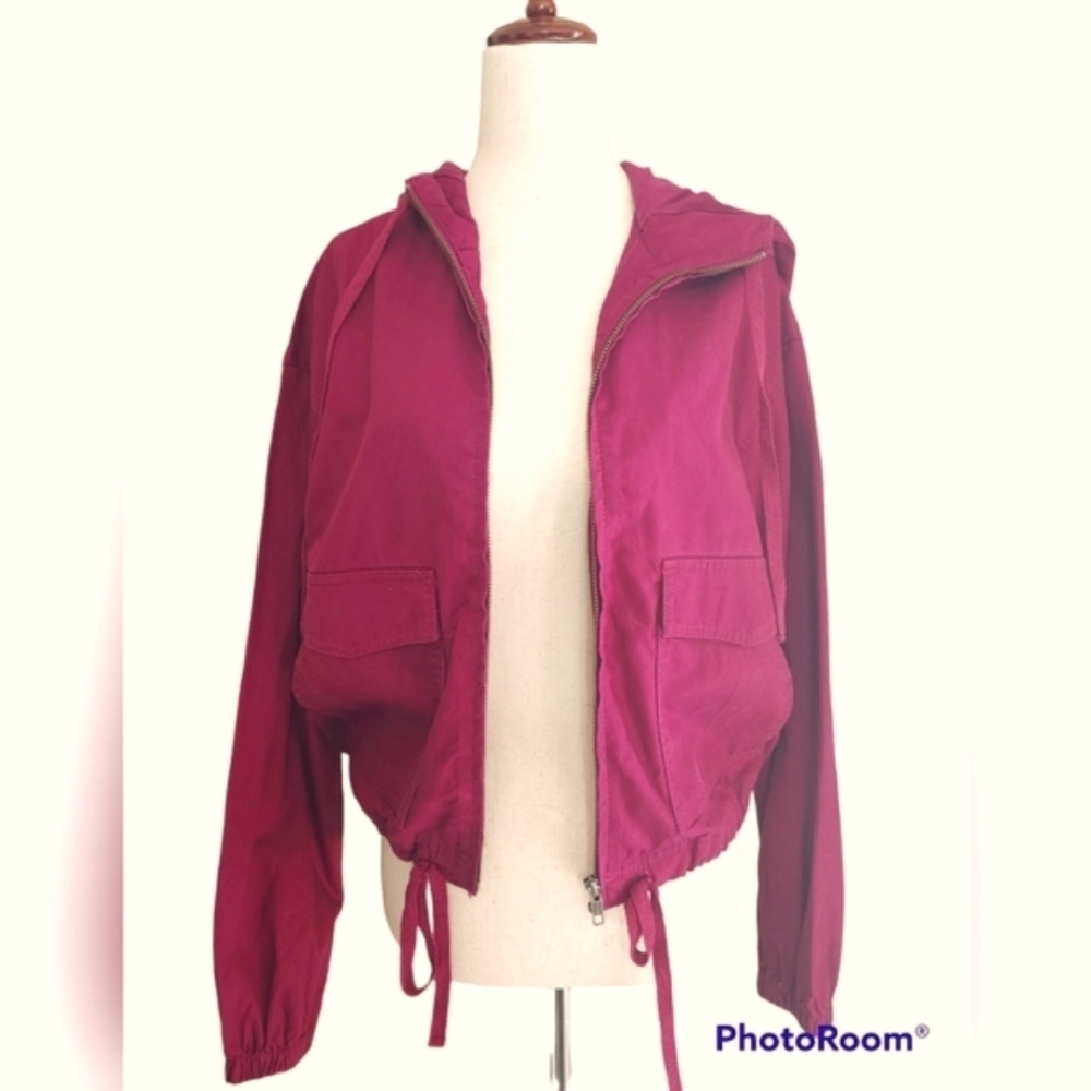 Loft Lightweight Spring Jacket Cranberry Pink Red - image 1